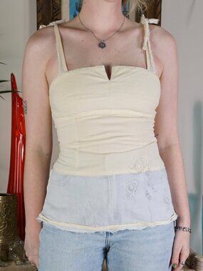 Y2k Cop Copine ivory sheer fairy top